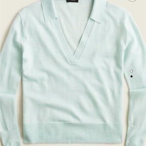 J Crew collared merino wool sweater mint green